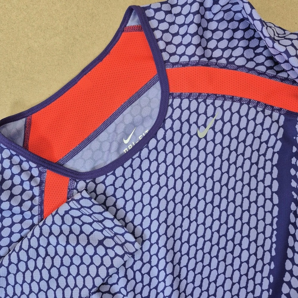 Nike Dri-Fit Geometric Performance Shirt Women's XS Purple Activewear